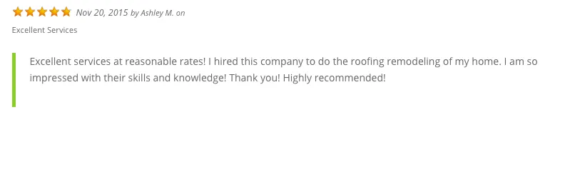 Slide of Diaz Roofing