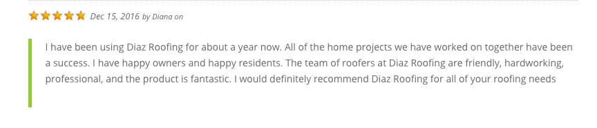 Slide of Diaz Roofing