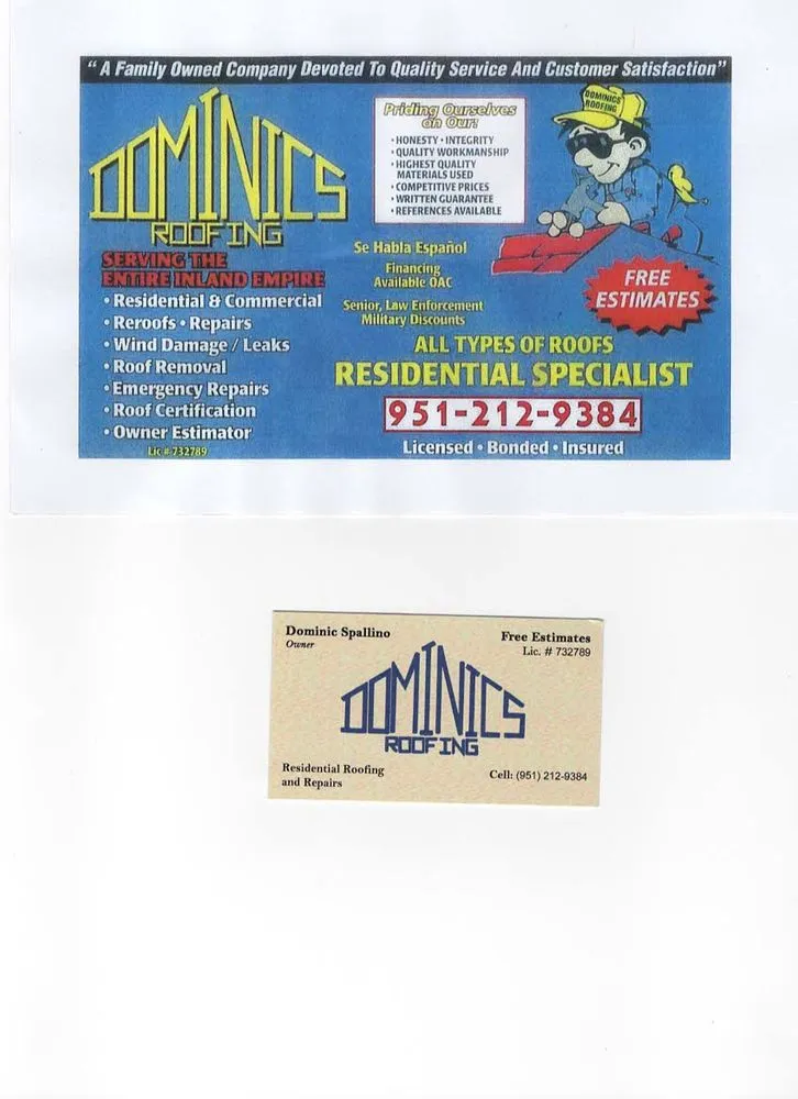 Slide of Dominic's Roofing