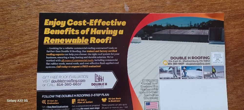 Professional metal roofing installation after storm damage in Spring Mills, PA by Double HH Commercial Roofing