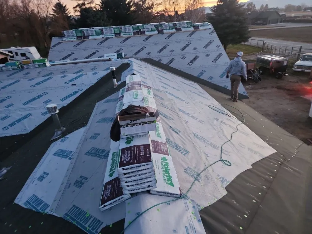 Professional shingle roofing service after storm damage in Victor, MT by Double L Roofing