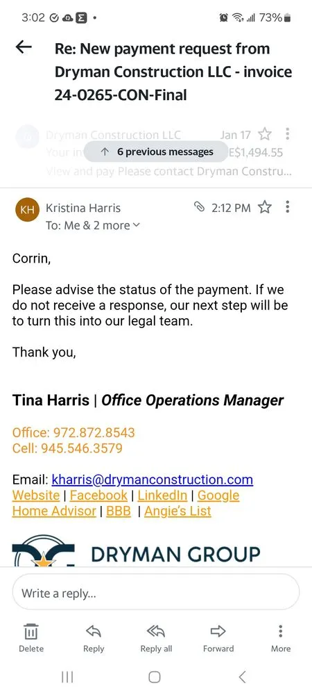 Slide of Dryman Restoration