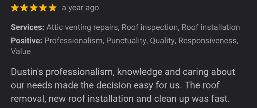 Slide of Duhr Roofing