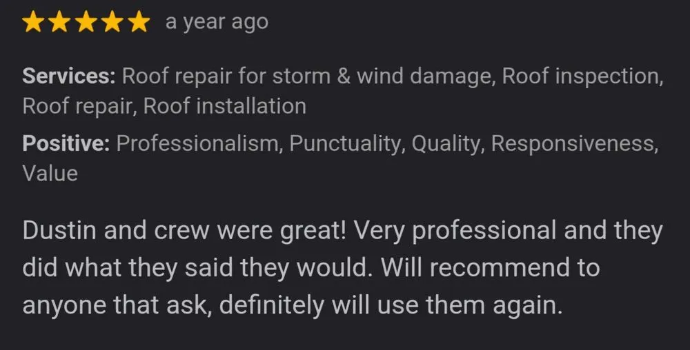 Slide of Duhr Roofing