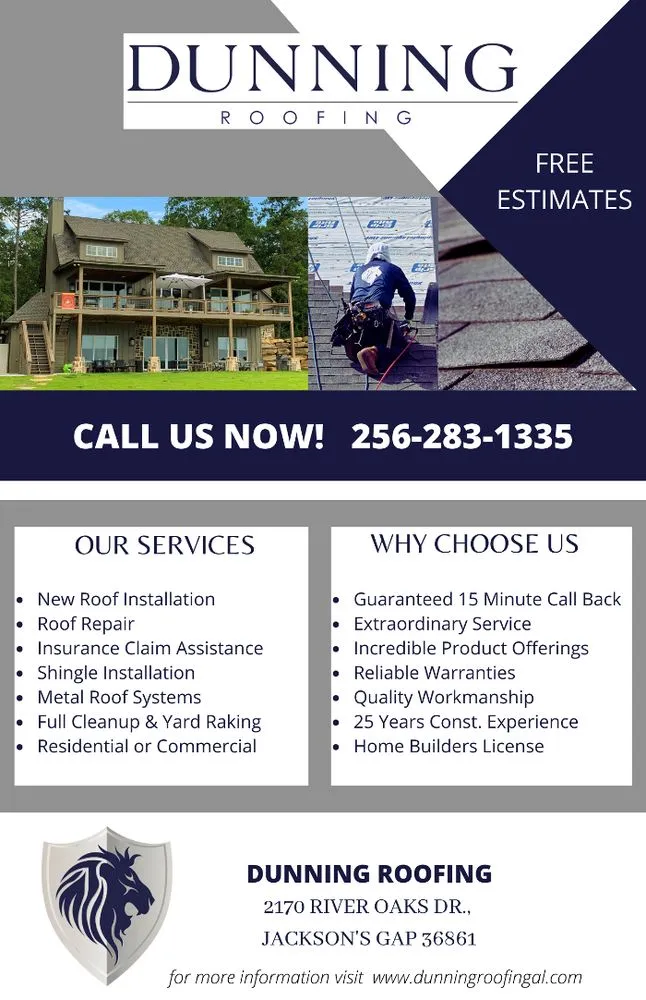 Professional flat roof repair in Jacksons' Gap, AL by Dunning Roofing