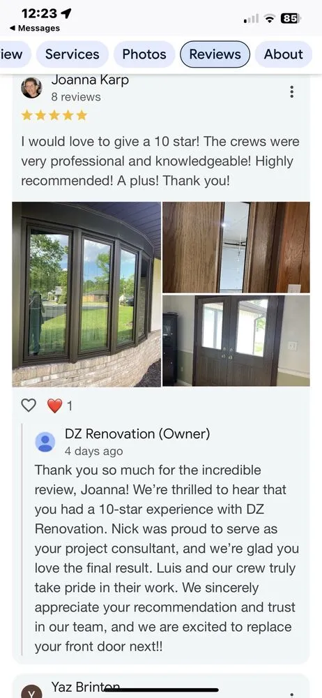 Slide of DZ Renovation