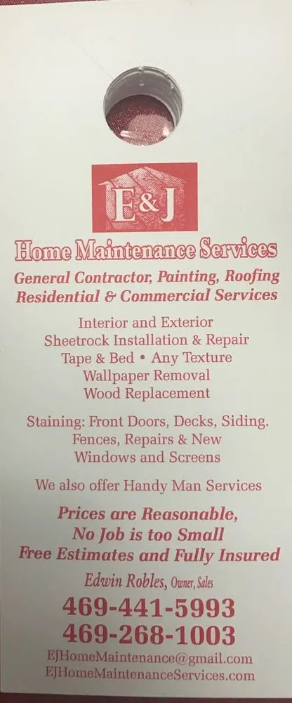 Slide of E & J Home Maintenance Services