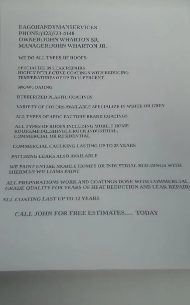 Slide of Eago Roofing