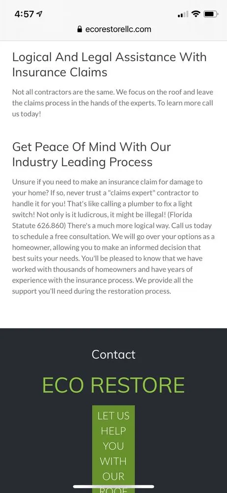 Slide of Eco Restore