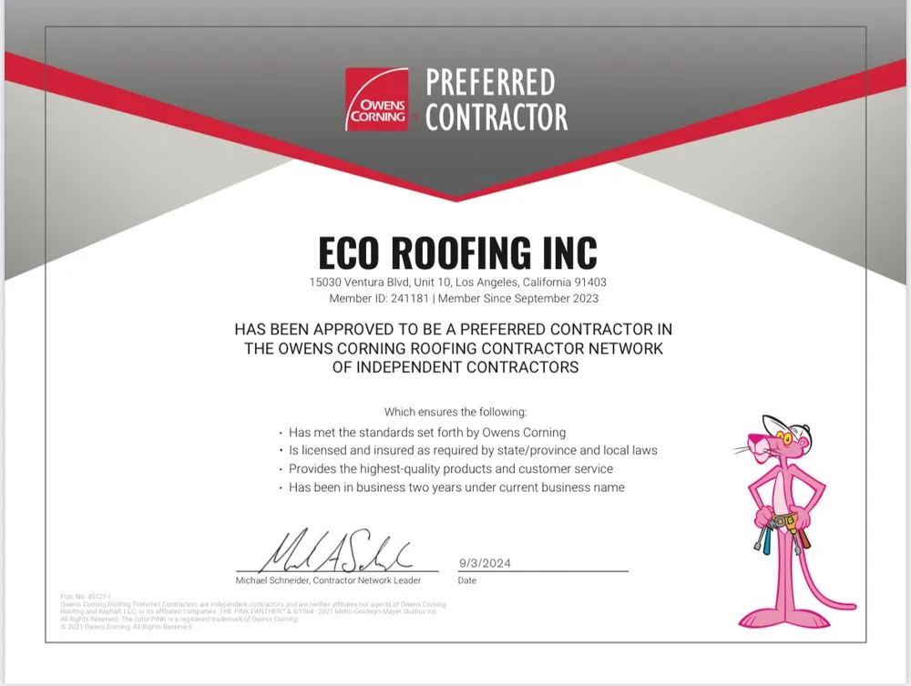 Professional storm damage roof repair in San Fernando Valley, CA by Eco Roofing