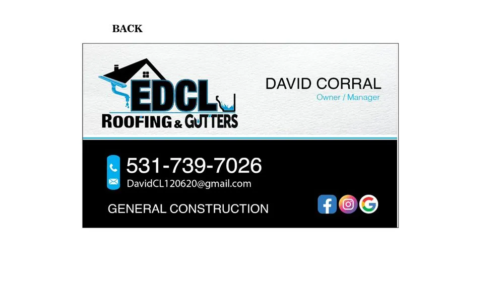 Slide of EDCL Roofing & Gutters