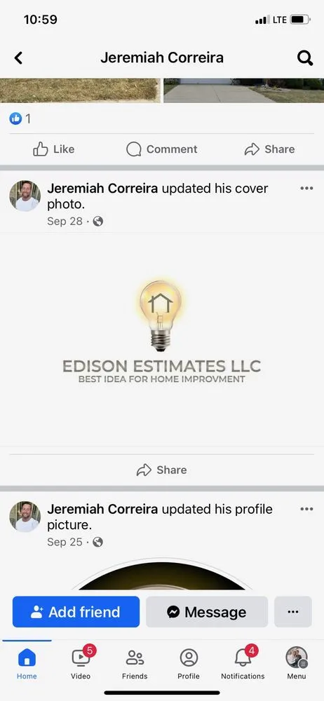 Slide of Edison Estimates