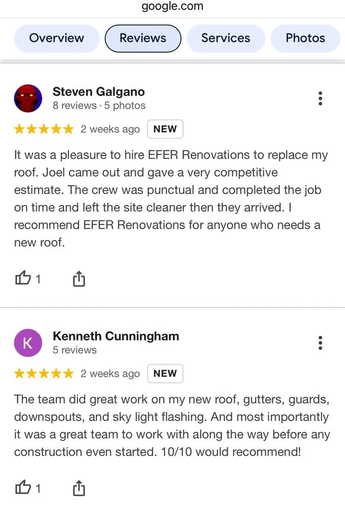 Slide of EFER Renovations