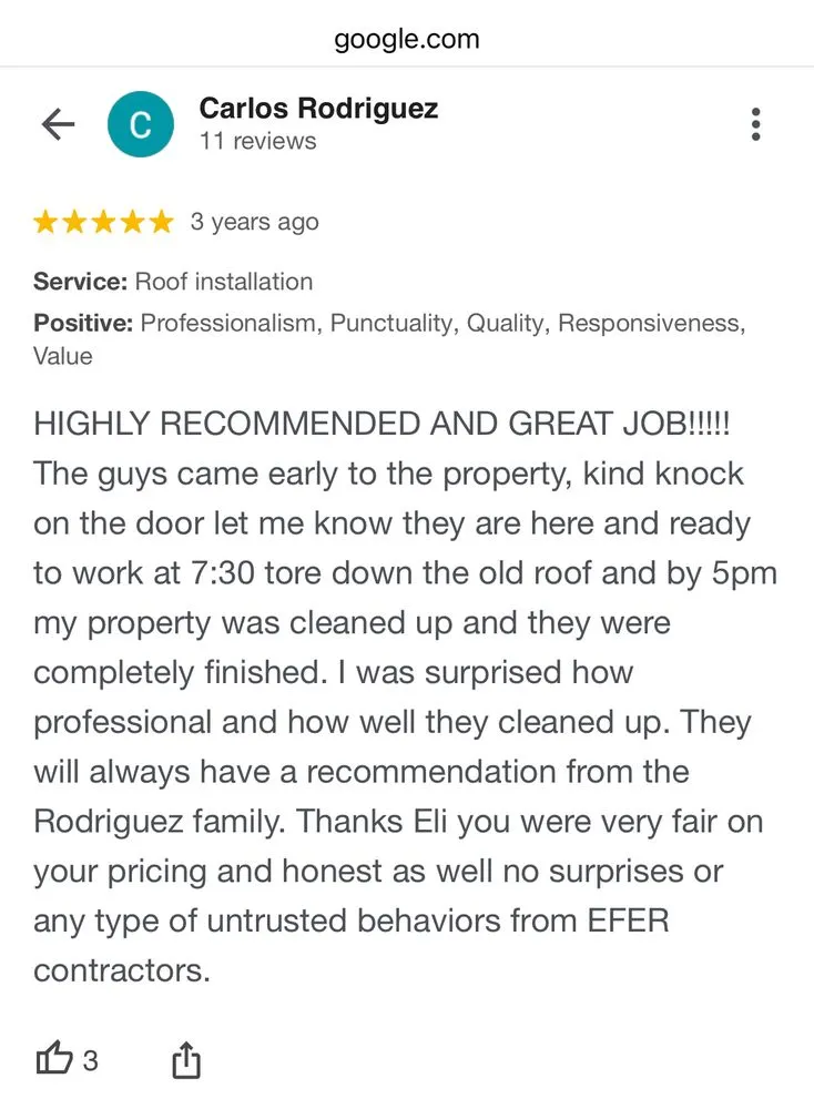 Slide of EFER Renovations