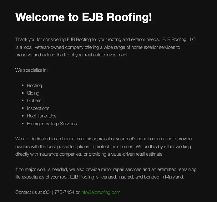 Slide of EJB Roofing