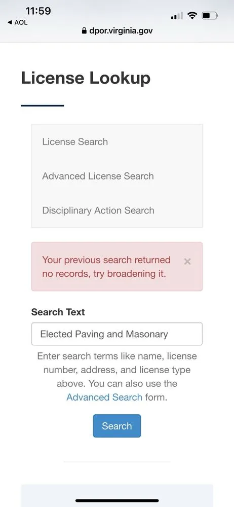 Slide of Elected Paving & Masonry