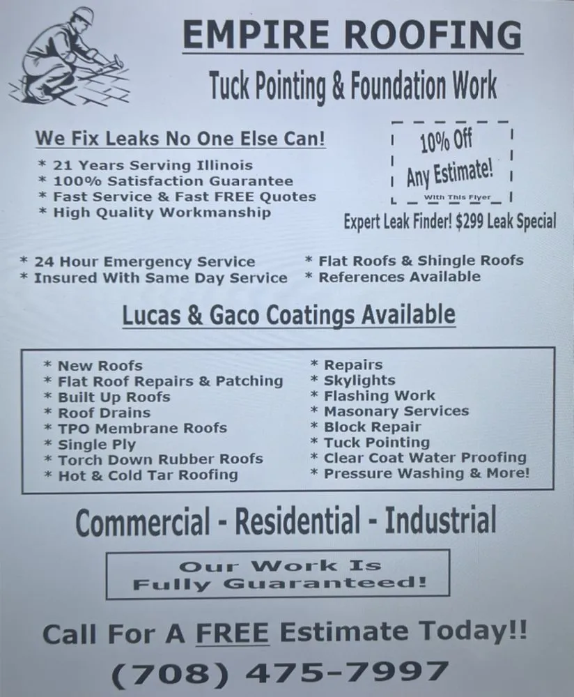 Slide of Empire Roofing & Tuck Pointing