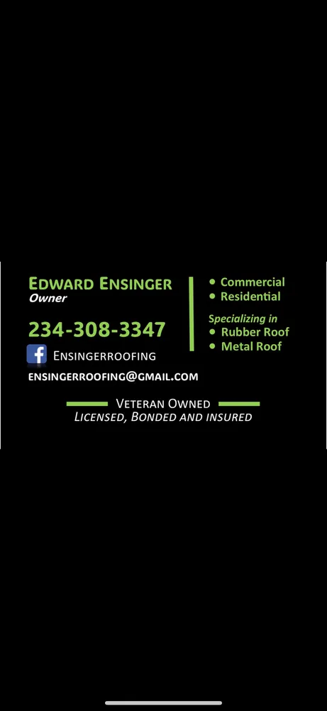 Slide of Ensinger Roofing