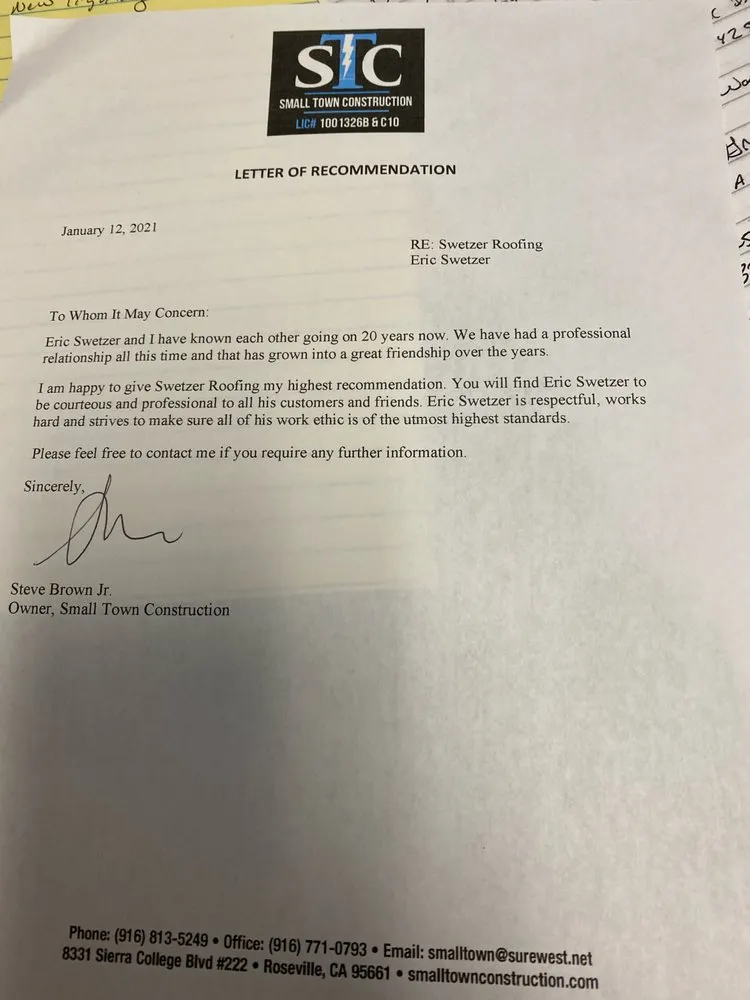 Slide of Eric Schweitzer Roofing