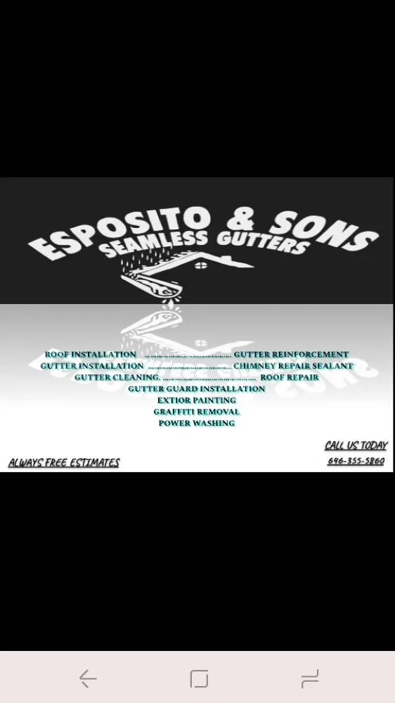 Slide of Esposito and sons seamless gutters