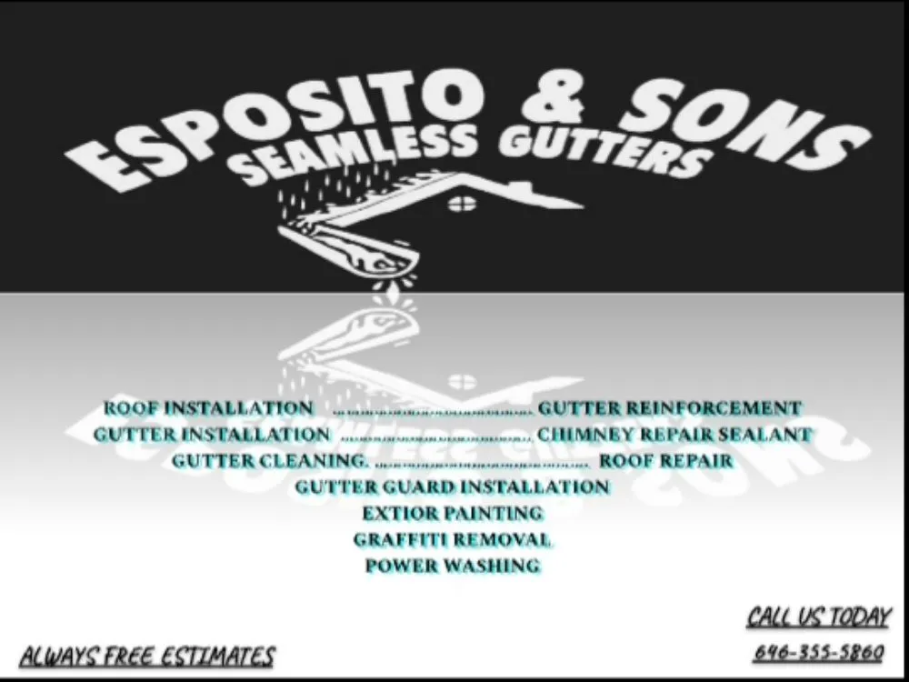Slide of Esposito and sons seamless gutters