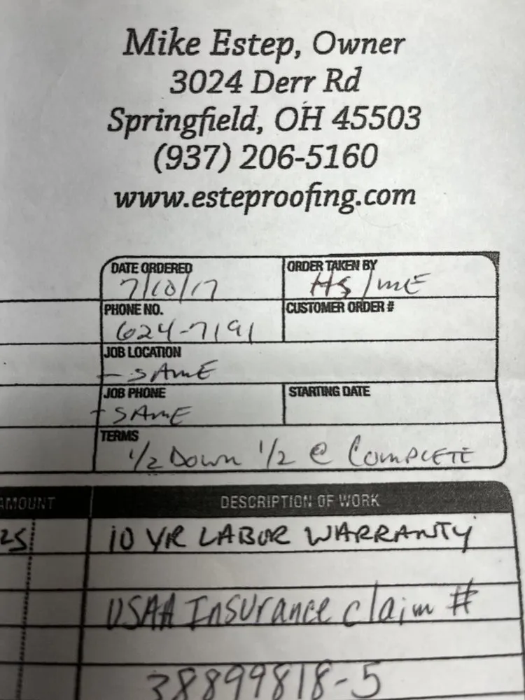 Slide of Estep Roofing