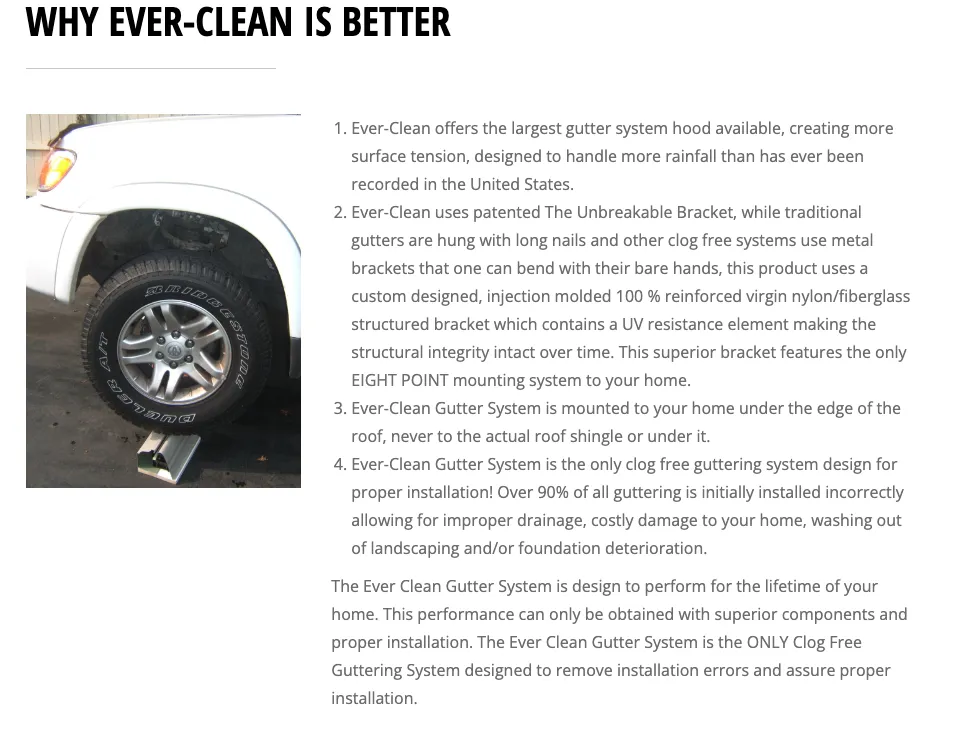 Slide of Ever Clean Gutter System