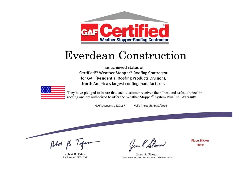 Slide of Everdean Construction & Roofing