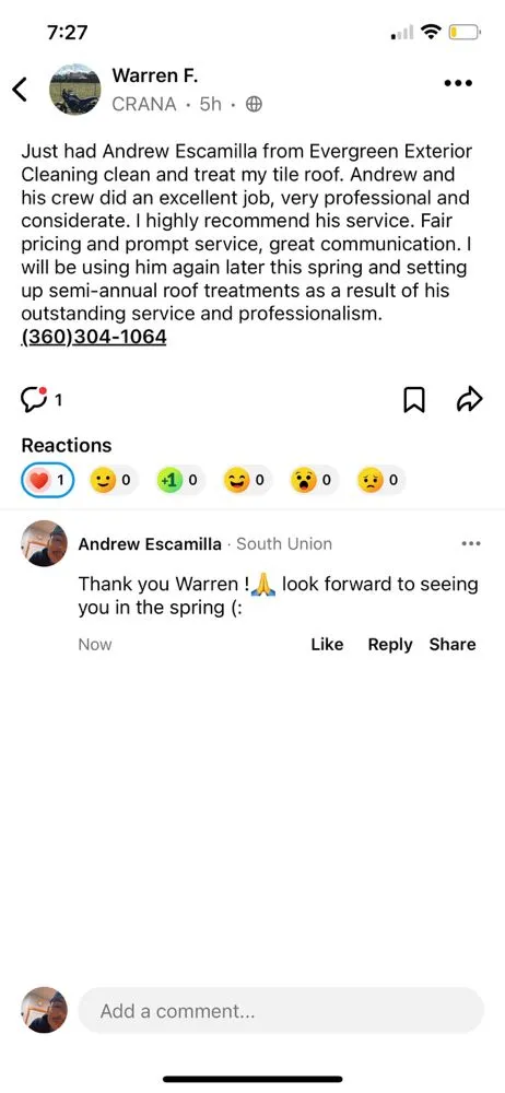 Slide of Evergreen Exterior Cleaning