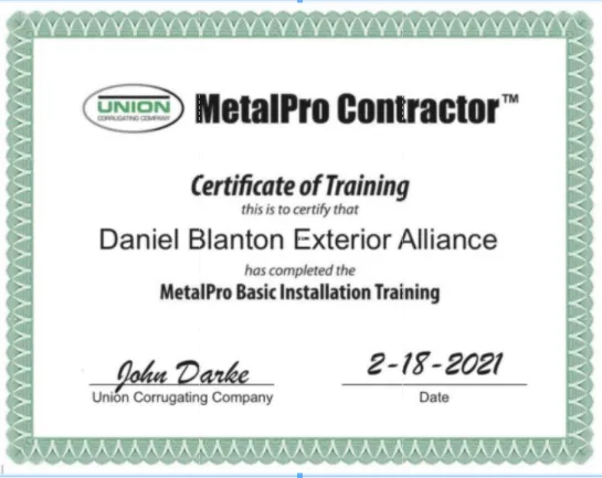 Slide of Exterior Alliance