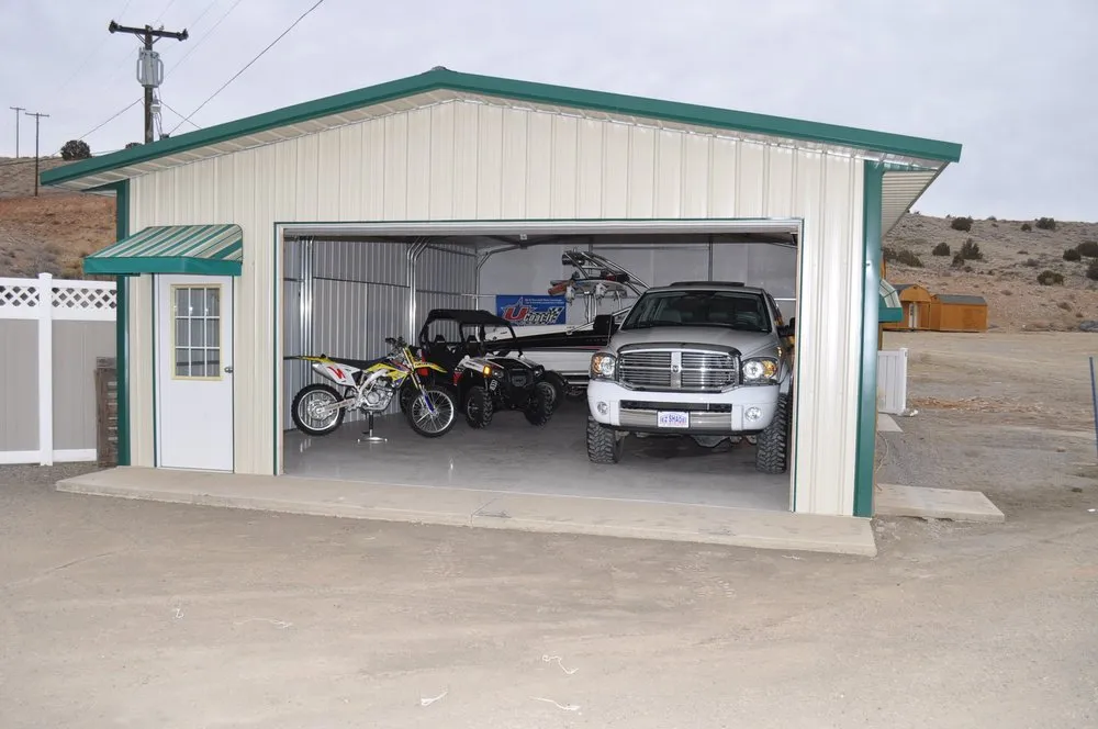 Slide of EZ Shade Steel Buildings