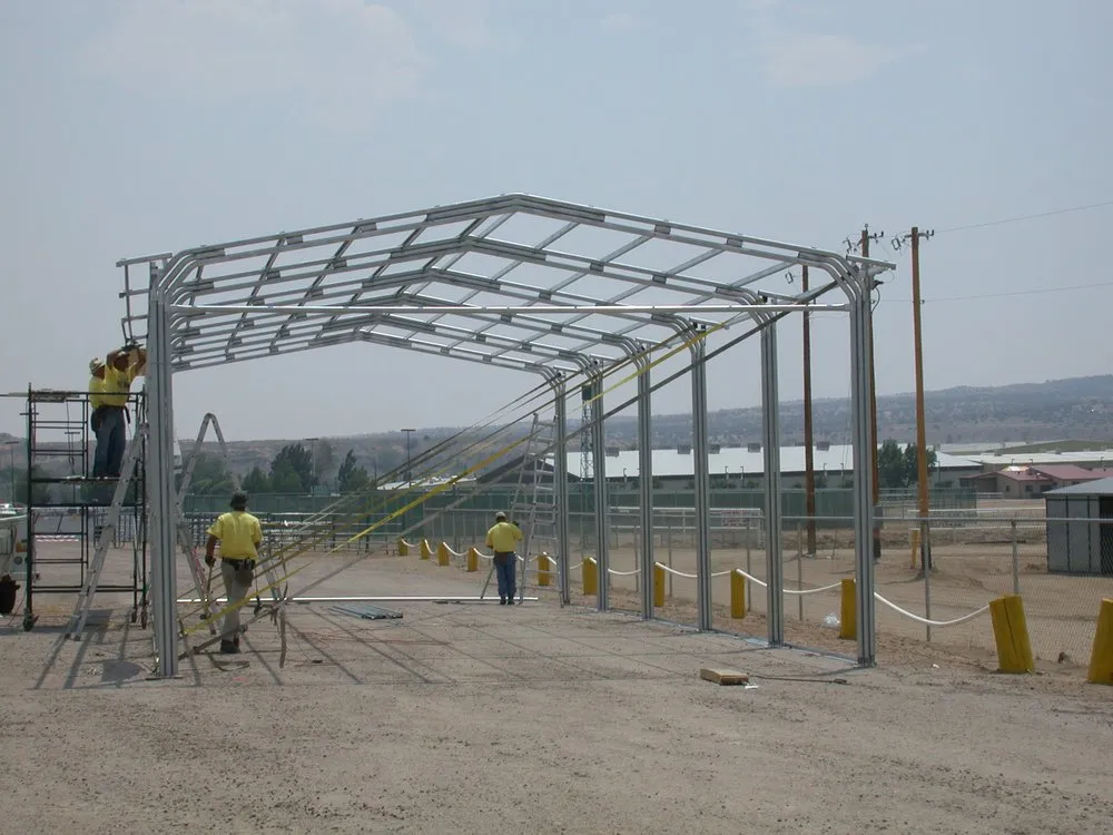 Slide of EZ Shade Steel Buildings