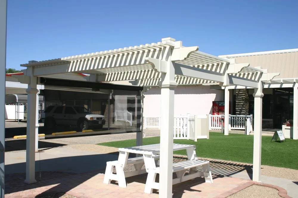 Slide of EZ Shade Steel Buildings