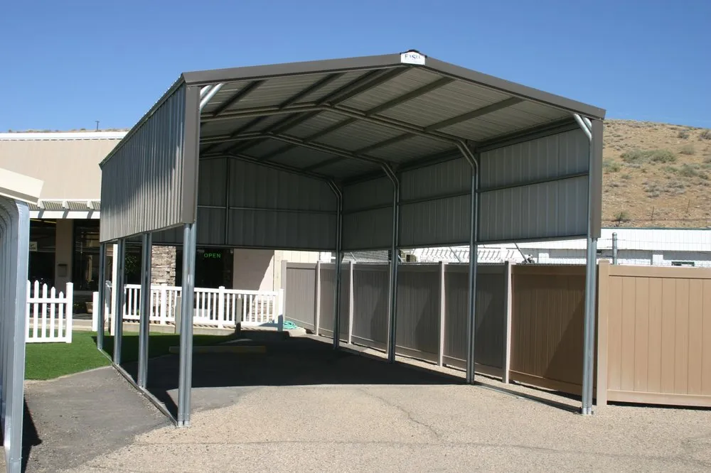 Slide of EZ Shade Steel Buildings