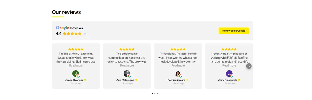 Slide of Fairfield Roofing