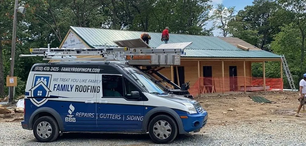 Licensed storm damage roof repair in Narvon, PA by Family Roofing