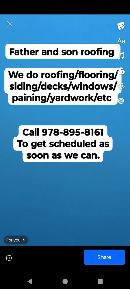 Slide of Father and Son Roofing