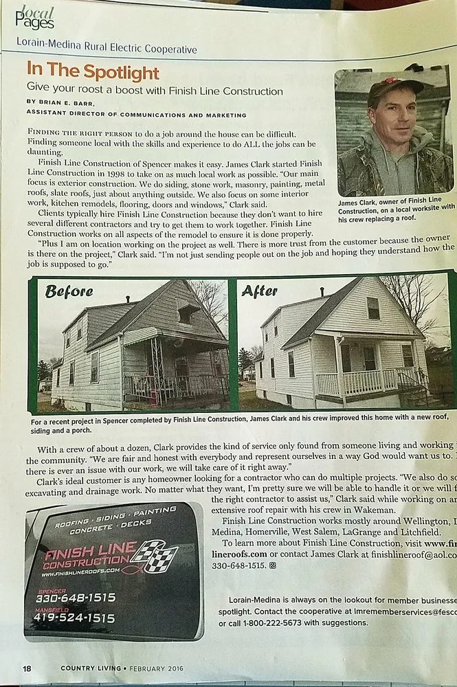 Slide of Finish Line Construction