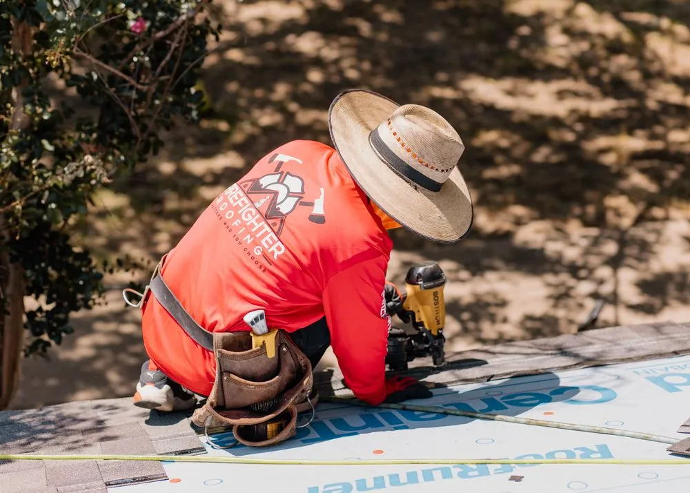 Slide of Firefighter Roofing
