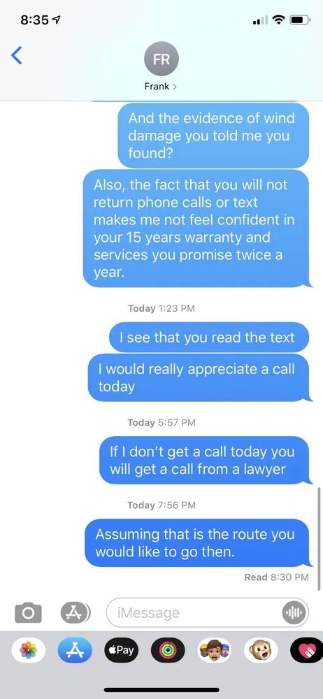 Slide of First Class Roofing