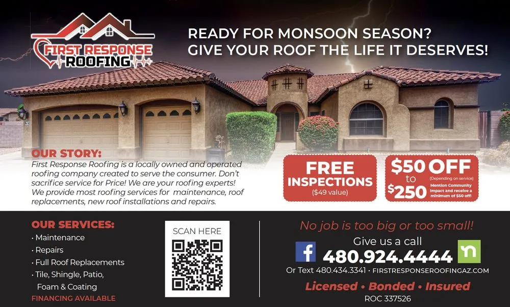 Slide of First Response Roofing