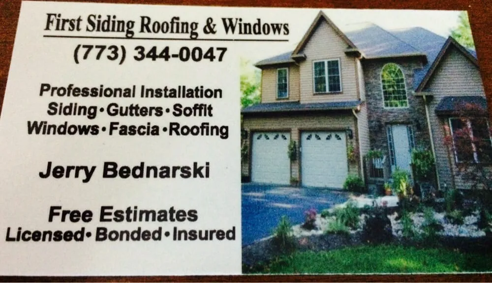 Slide of First Siding Roofing & Windows