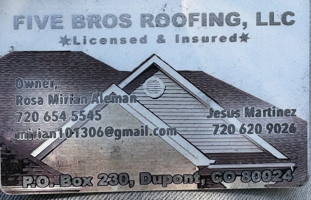 Slide of Five Bros Roofing