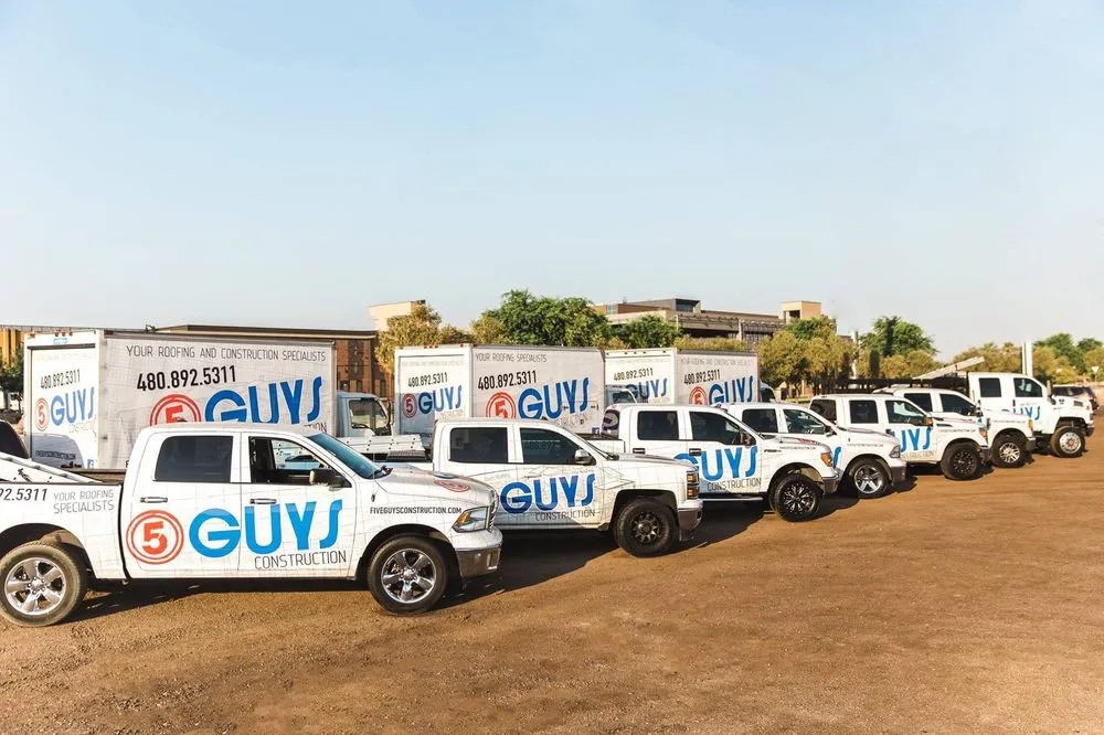 Slide of Five Guys Roofing