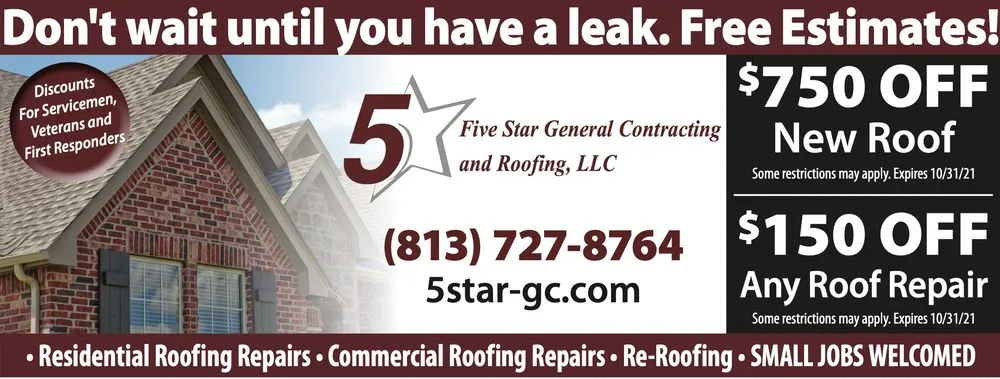 Slide of Five Star General Contracting and Roofing
