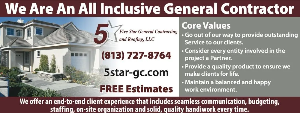 Slide of Five Star General Contracting and Roofing