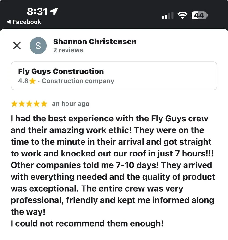 Slide of Fly Guys Roofing
