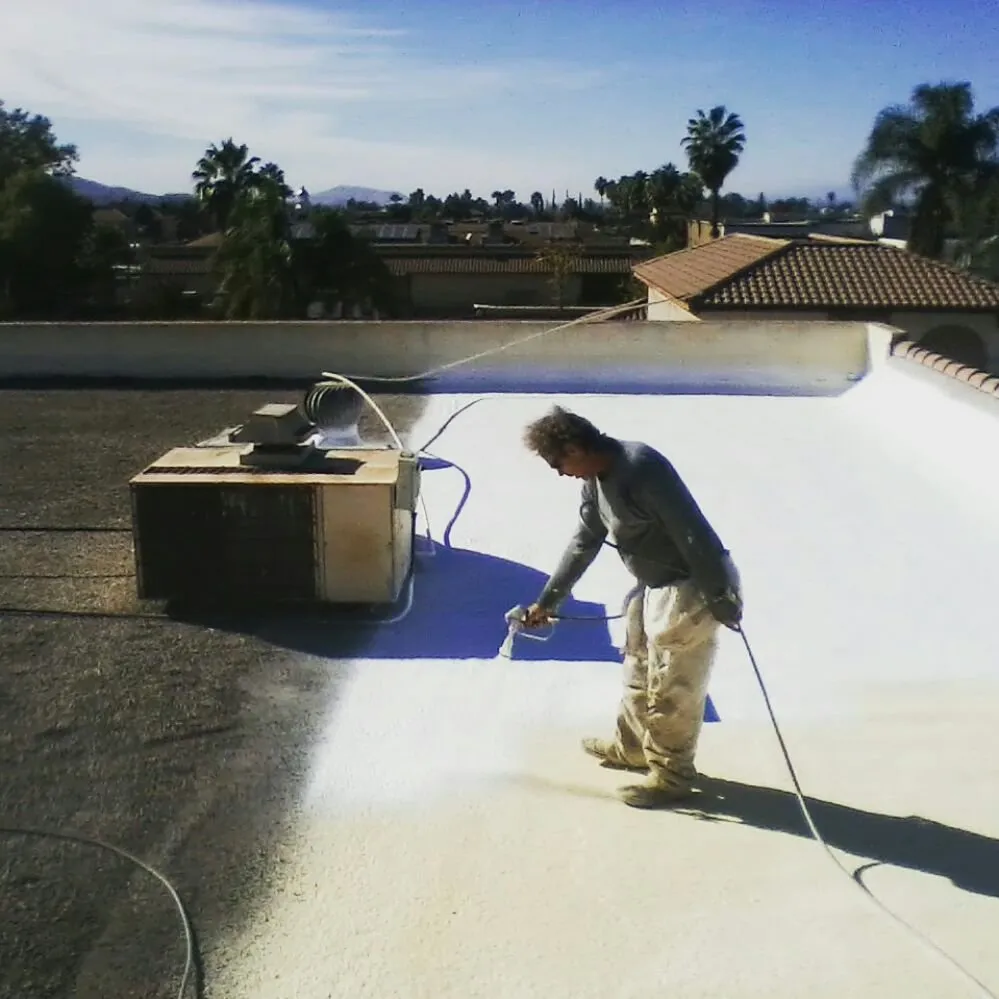 Expert flat roof repair with free inspection in San Bernrdno, CA by FM Foam & Coatings
