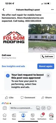 Folsom Roofing Logo