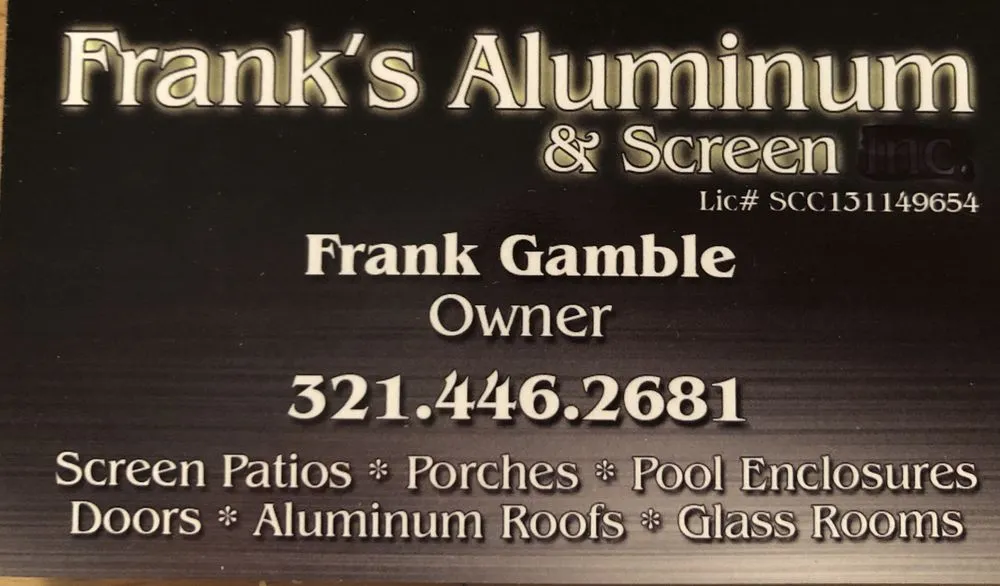 Slide of Frank's Aluminum & Screen